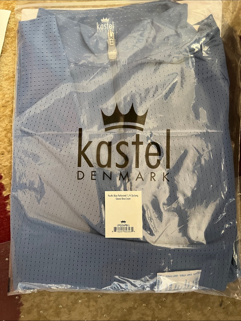 Kastel Denmark Women's Pacific Blue Perforated Long Sleeve Zip Performance Shirt